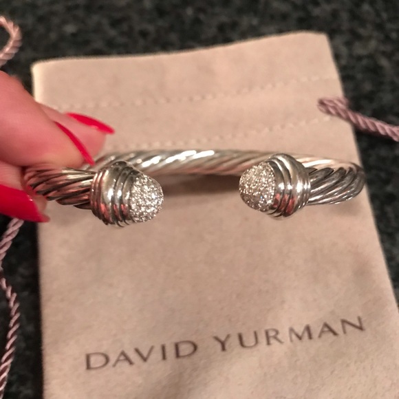 David Yurman 7mm Pave Diamond Dome Bracelet - Picture 3 of 4
